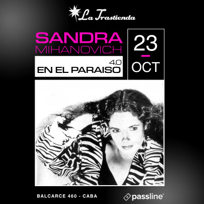 Flyer de Sandra en el Paraiso 4.0