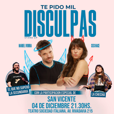 Flyer de TE PIDO MIL DISCULPAS - SAN VICENTE
