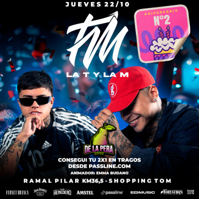 Flyer de LA T Y LA M - EN AFTER DE LA PERA & ED MUSIC