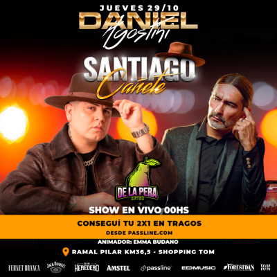 Flyer de Santiago Cañete y Daniel Agostini - EN AFTER DE LA PERA & ED MUSIC