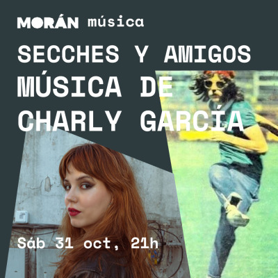 Flyer de SECCHES y AMIGOS Música de Charly García a piano y voz #música