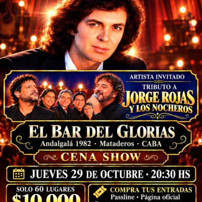 Flyer de Tributo a CAMILO SESTO ..artista invitado = tributo a jorge rojas y nocheros