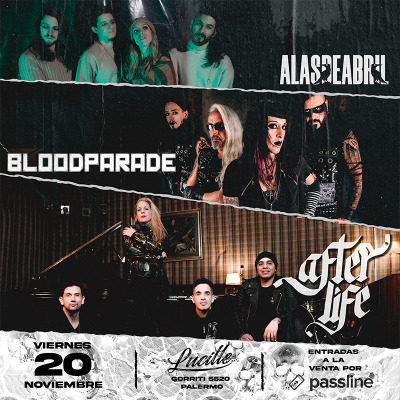 Flyer de Afterlife + Bloodparade + Alas de Abril