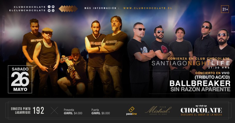 BALLBRACKER - TRIBUTO A AC DC - SIN RAZÓN APARENTE - SÁBADO 26 DE MAYO - CCH
