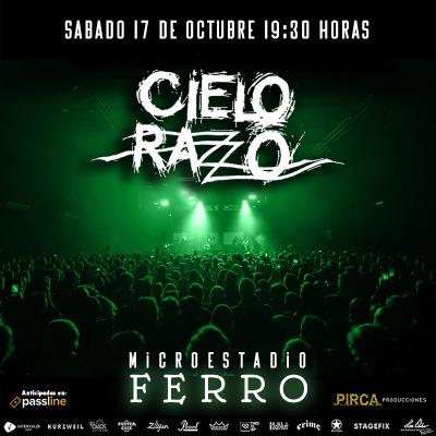 Flyer de CIELO RAZZO en el Microestadio de FERRO