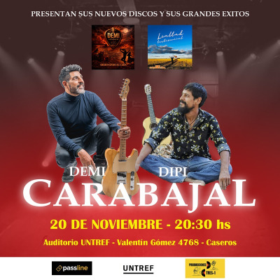 Flyer de Demi Carabajal + Dipi Carabajal