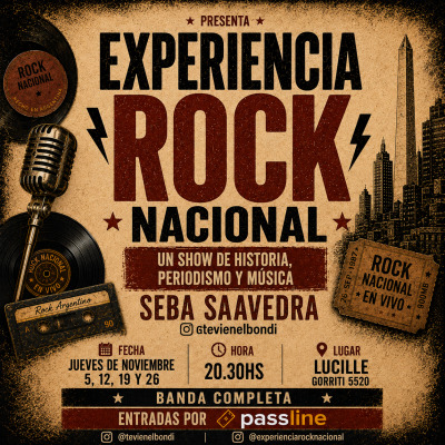 Flyer de EXPERIENCIA ROCK NACIONAL por SEBA SAAVEDRA