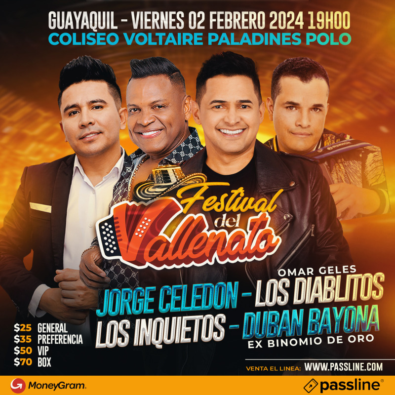 Guayaquil Festival del Vallenato 2024 Passline