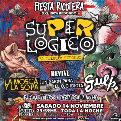 Flyer de Fiesta Ricotera XXL 100% Redondo - 14 de Noviembre 2026