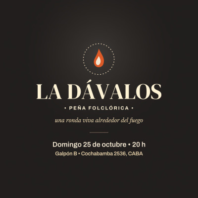 Flyer de LA DÁVALOS – Peña Folclórica / 25 de octubre
