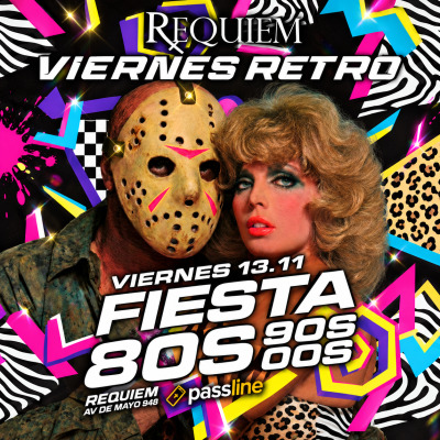 Flyer de 🔪🩸 RETRO HORROR PARTY 80s 90s 00s VIERNES 13 🩸🔪