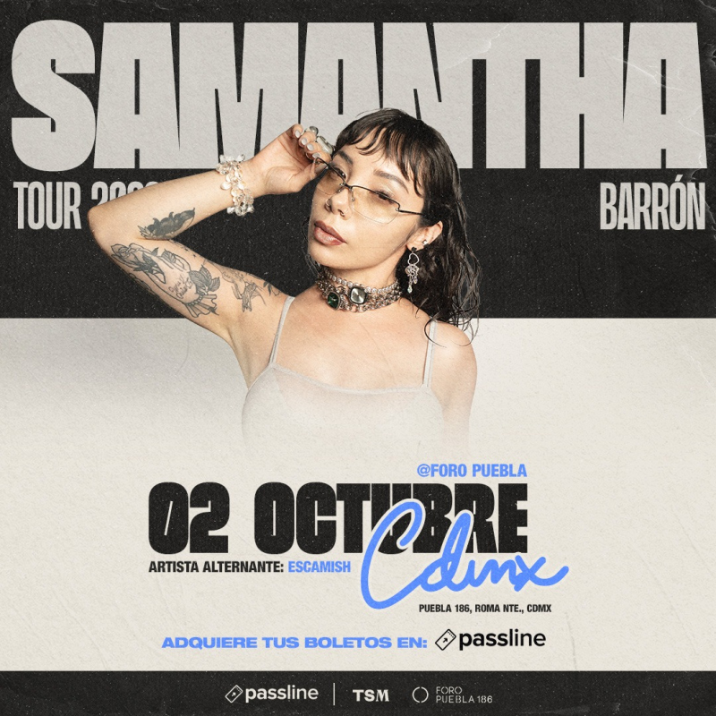 Samantha Barrón Presenta 5am (deluxe) - Conciertos en Ciudad de México