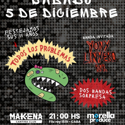 Flyer de Todos Los Problemas + Yony Linyero