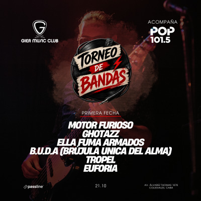 Flyer de Torneo de Bandas - Fecha 1