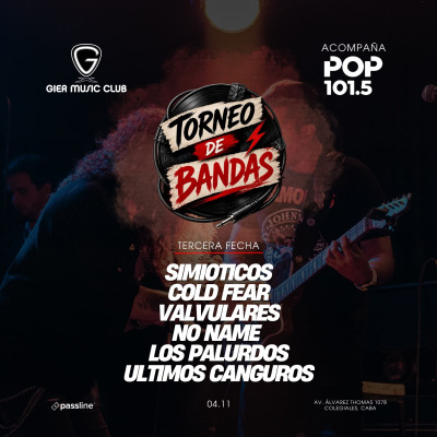 Flyer de Torneo de bandas - Fecha 3