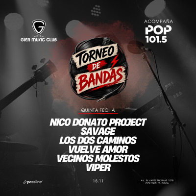 Flyer de Torneo de bandas - Fecha 5