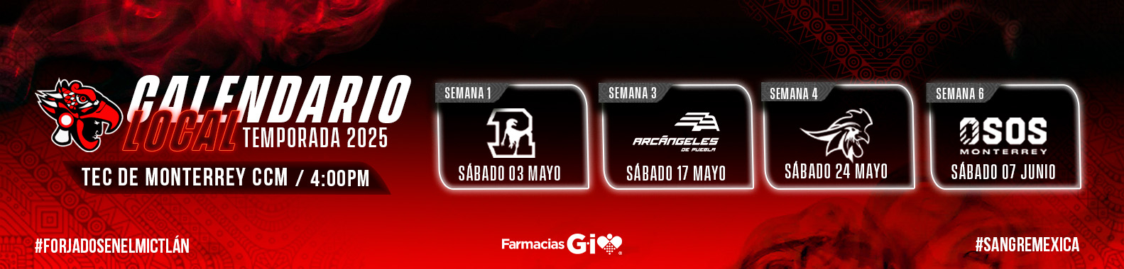 Calendario Local Mexicas Temporada 2025